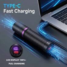 2合1雙光閃光手電筒,UV黑光與白光LED手電筒,USB充電式手持便攜燈,Alonefire適用於戶外露營緊急情況、蠍子狩獵、寵物尿液與癬菌檢測、鈔票驗真 - 彩色 - 查看 12