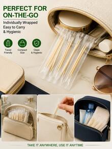 1000pcs/Pack, Individually Wrapped Disposable Bamboo Skewers, Portable Bamboo Skewers, Home Party Bamboo Skewers - Multicolor - View 5