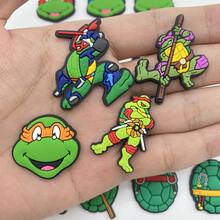 Panini Cartoon Warrior Turtle Clog Charms, Soft Rubber Removable Shoe Decor Pins, Multiple Character Designs, Hole‑Shoe DIY Decoration Accessories - Multicolor - View 5