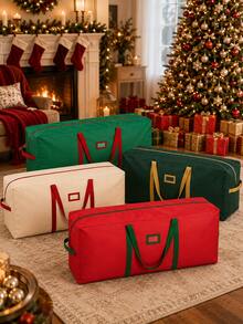 1 buah Tas Penyimpanan Pohon Natal Ekstra Besar, Tahan Air, Tahan Lama, Kotak Penyimpanan Pohon Natal Buatan yang Dapat Dilepas, Tas Penyimpanan Dekorasi Liburan Tahan Debu dan Lembap, Dengan Kantong Label, Ritsleting Ganda, dan Pegangan yang Diperkuat - MultiWarna - View 3
