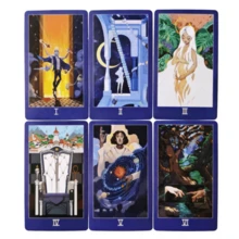 Art Mystical Tarot Deck, 78‑Cards Blue Ocean Ship Theme Tarot Cards Set, Divination Fortune‑Telling Card Game For Beginners & Collectors - Multicolor - View 6