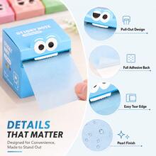 1pc Dopamine Color Transparent Pull-Out Sticky Note Dispenser, Quick-Dry Non-Smudging Easy-Tear Memo Paper, Strong Adhesive Removable Marker Labels, Suitable For Kitchen Functional Stickers, Student Study Plan Supplies, Colorful Index Tabs - View 6