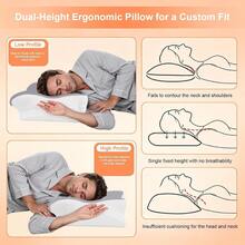 Ergonomic Memory Foam Cervical Pillow For Neck Support, Cervical Neck Pillow For Uncomfortable Relief, Ergonomic Side Sleeper Pillow For Sleeping, Contour Ergonomic Support For Side Back Stomach Sleepers, Sleep Pillow, New Upgrade Cervical Pillow - Two-color Splicing - View 6
