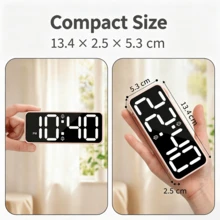USB/Battery Dual Power Alarm Clock, 15 Adjustable Light Options, Loud Volume, Dimmable Brightness, Suitable For Student Dorms, Essential Wake-Up Tool (Batteries Not Included) - View 3