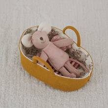 INS Nordic Home 2PCS Nordic Style Mini Rabbit Plush Doll Set, Mouse Plush Doll Set, Children's Room Decor Fabric Storage Basket Cradle, Mouse Small Plush Doll, Animal Role Play Doll, Rabbit Baby & Rabbit Mom, Cradle Small Rabbit & Small Mouse Set, Christmas & Halloween Gift, DIY Dollhouse Decor, Children's Gift - Multicolor - View 5