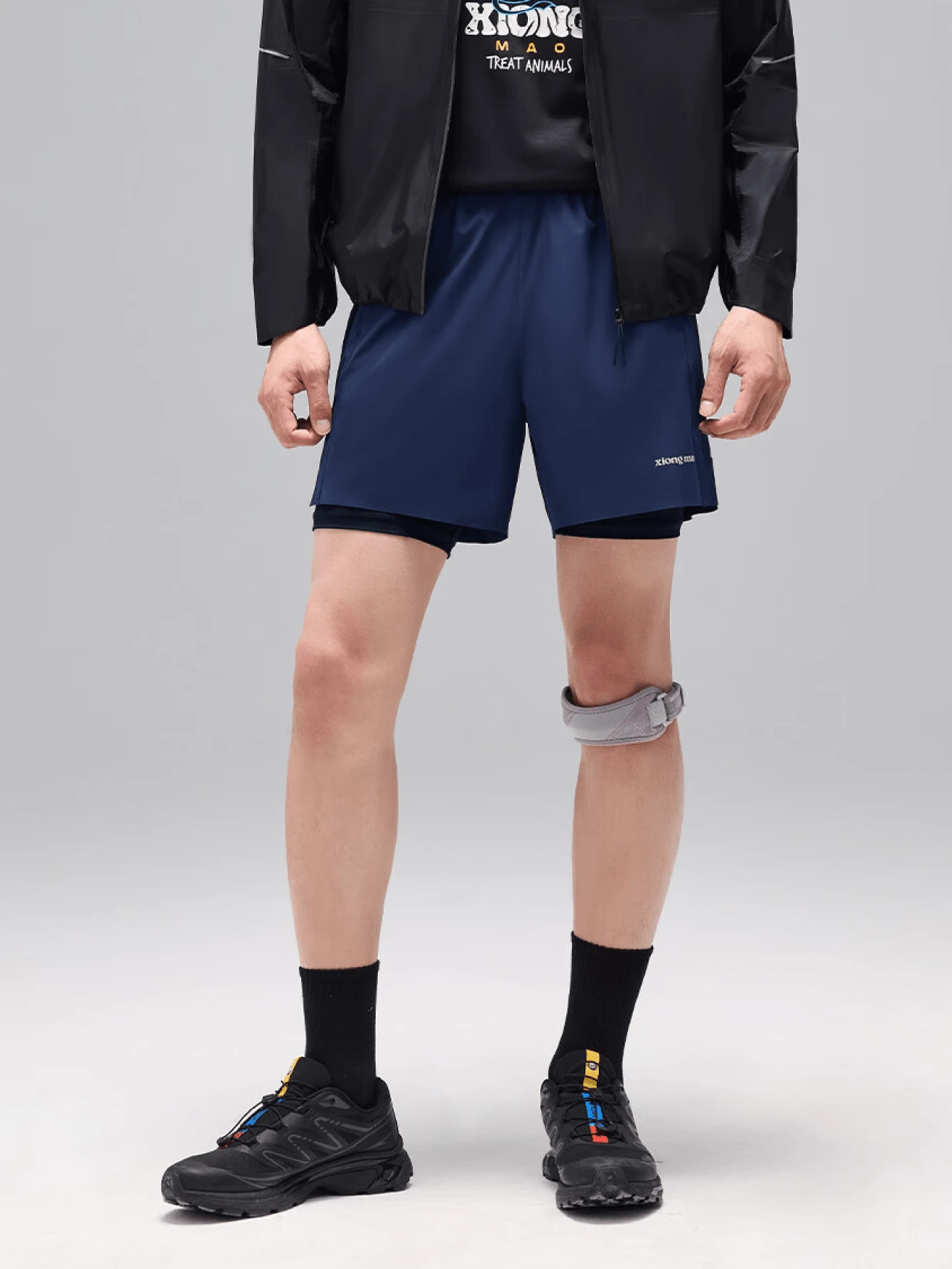 CAMEL CROWN Men's New Summer Quick Dry Sports Shorts, Loose Layered Design Athletic Pants For Workout & Running - Dark Blue - View 1