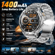 GAWSUG 1400mAh Battery Military Smart Watch Men Bluetooth Call Flashlight IP68 Waterproof Tactical Rugged Watch Gift For Android IOS - View 17