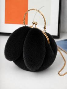 XD Fashionable Plush Rabbit Shaped Handbag, Clasp Design, Material, Ideal Gift For Party, Ball, Evening/Banquet/Valentine's Day, Also Suitable For College/Classroom/Holiday/Vacation/Outdoor/Outing/Travel/Stadium/Lipstick Storage, Suitable For Women/Girls - Multicolor - View 11