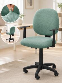 2pcs/Set Detachable Office Chair Cover, Solid Color Gaming Chair Seat Cover, Polar Fleece, Removable And Washable, Study Chair Protector - Multicolor - View 2