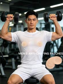100/50 Pieces Disposable Round Nipple Pads Tape Nipple Patches Non-Woven Nipple Patches Chest Patches, Sports Chest Patches Invisible Chest Patches - Apricot - View 3