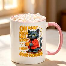 Funny Grumpy Cat Coffee Mug, Sarcastic Good Morning Quote Ceramic Cup, Novelty Gag Gift For Cat Lovers, Ideal For Juice,Milk, Coffee- Perfect Birthday And Holiday Gift For Family,Gift For Him, Funny Mug - Multicolor - View 13