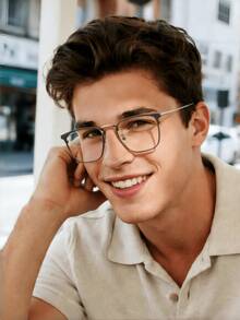 1/2 Pairs Men's Ultra-Light Pure Titanium Alloy Eyeglass Frames, Can Be Fitted With Lenses, Large Face Friendly, One-Piece Metal Titanium Frame, Oversized Glasses - Gunmetal - View 5