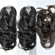 Self-Wrapable Sculptable High Crown Ponytail Hair Extension For Women, Volumizing Invisible Clip-In Hairpiece - Dark Brown - View 4