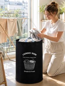 Large Foldable Laundry Basket Set, Printed Pattern, Suitable For Bedroom, Dormitory And Bathroom Storage, Laundry Basket - Multicolor - View 4