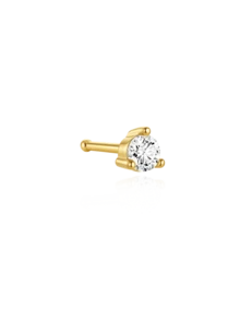 1pc 925 Sterling Silver Sparkling Zirconia Earrings Studs For Women 18K Gold Plated Small Cartilage Piercing Earring Hypoallergenic For Birthday Jewelry - Gold - View 17