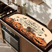 1pc Dish Drying Mat, Coffee Machine Mat, Halloween Pumpkin & Bat Pattern Dish Drying Mat, Absorbent & Quick-Drying, Protects Tabletop, Suitable For Kitchen Countertop, Practical Halloween Atmosphere Decor, Multi-Purpose Drying Mat, Home Gift, Tabletop Decoration - XYLSD-985 - View 7