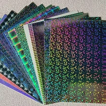 16 Sheets Assorted Shiny Star-Shaped Reflective Cardstock, A4 Size 250gsm 8.27 X 11.7 Inches, Glittering Rainbow Gradient Cardstock Craft Material, Suitable For Thanksgiving Crafts And Holiday Decorations - 16 Sheets, Mixed Colors - View 2