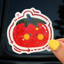Cute Blush Tomato Cartoon Print Stickers, Energetic Girl Style Phone Case Decorative Stickers, Waterproof Vinyl Stickers - Durable Matte Surface, Self-Adhesive Bumper Stickers, Suitable For Cars, Windows, Laptops, Trucks, Water Bottles - Multi-Functional Durable Design, Car Stickers - Vinyl - View 13