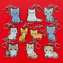Various Cute Cartoon Cat Breeds Acrylic Keychain Series Cute Cartoon Keyring Bag, Suitcase Accessory Phone Pendant Car Ornament. - Multicolor - View 2