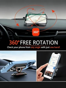 Strong Magnetic Adsorption 360° Rotating Car Phone Holder, Metal Magnetic Phone Navigation Mount, Suitable For All Smartphones And Tablets - A - View 6