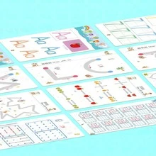 32-Page Reusable Educational Workbook Set With Erasable Stickers - Perfect For Drawing And Control Training, 2026 New Year Gifts, Christmas Gifts - Multicolor - View 3