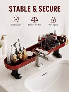 Vertical Faucet Storage Rack No Drilling Bathroom Sink Organizer Shelf Cosmetic Storage Rack Washbasin - View 4