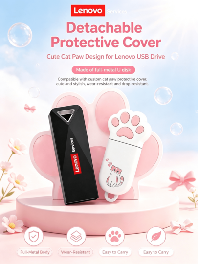 Lenovo E101 USB Flash Drive, High-Speed, High-Capacity Flash Memory, Suitable For In-Car, Study, Office, And Business Use; Driver-Free, Plug And Play; Multiple Capacities Available; Made Of Zinc Alloy; Compact And Portable.
