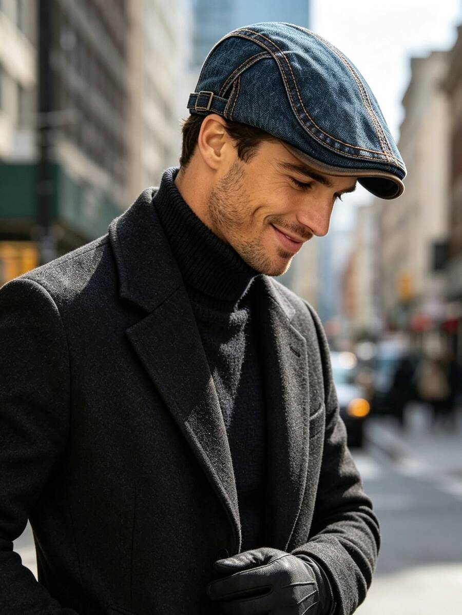 1pc Men's Beret Hat, Windproof, Sun Protection, UV Protection, 3D Design, Foldable, Fashionable & Versatile, Elegant Style, Soft & Comfortable, Breathable, Multi-Functional, Flattering, Slimming Face, Suitable For Beach, Outing, Hiking, Cycling, Travel, Commuting, Outdoor, Street, Dating, Trekking And Various Occasions - Multicolor - View 1