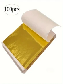 100 Sheets Value Gold Foil Paper DIY Art Craft Paper Collage Handmade Home Decor Back To School Supplies - Multicolor - View 6