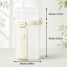 Leakproof Double-Layer Salad Cup With Fork & Spoon, Portable Lunch Container With Cleaning Sponge For Yogurt, Fruit, Snacks, Work, School & Travel - Multicolor - View 12