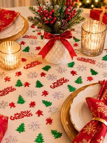 1/2 Pack Christmas Colorful Glitter, Shiny Christmas Glitter Table Decor Confetti, Glitter Paper With Christmas Snowflake And Tree Pattern, Christmas Snowflake And Santa Claus, Tabletop, Holiday, DIY Craft, Christmas And New Year - Multicolor - View 3