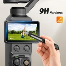 [2+2件] Osmo Pocket 4P+ OM8P 螢幕保護貼，Pocket 4 Pro 配件，鋼化玻璃螢幕保護貼，9H 硬度，超清晰，觸控靈敏，無氣泡，套裝包含：Pocket 4P 主螢幕 X2 + OM8P 觀景窗主螢幕 X2 - 查看 4