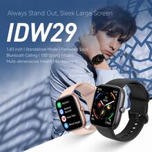 Microwear DR09 新款智慧手錶，1.27 吋高畫質螢幕，矽膠錶帶，相容 iOS/Android，支援多國語言，藍牙通話與簡訊通知，鬧鐘、遠端相機、天氣、計時器，適合日常使用與節日送禮 - 卡其色 - 查看 3
