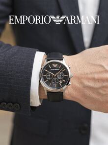 Armani AR11431 Men's Watch, Silver Round Case, Fashion Black Chronograph Dial, Personalized Accessory Suitable For Men's Business And Casual Styles - Black - View 5