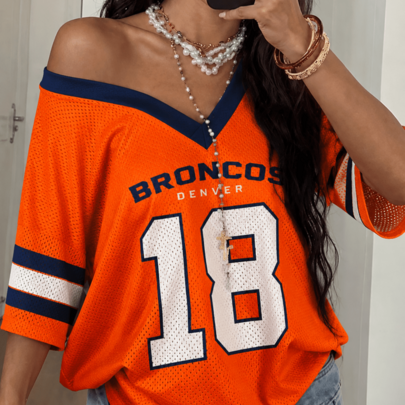 Oversized Varsity Jersey Short Sleeve