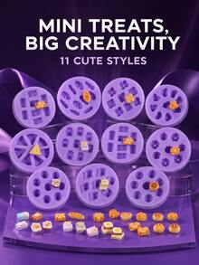 1pc 11 Styles Optional Mini Dessert Silicone Mold, Cute Food Shaped Chocolate Candy Fondant Mold, Mini Cake Baking Mold, Suitable For Home Kitchen, Party Dessert Table, DIY Snack Making, Baking Accessories, Purple - Multicolor - View 1