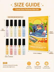 10pcs Women's Perfume Spray Set, Travel Size Body Mist Collection, Sweet Floral & Fruity Scent, Long-Lasting Fragrance, Mini Portable Perfume Gift Box, Suitable For Girls' Daily Use And Vacation Essentials - Multi Scents - View 5