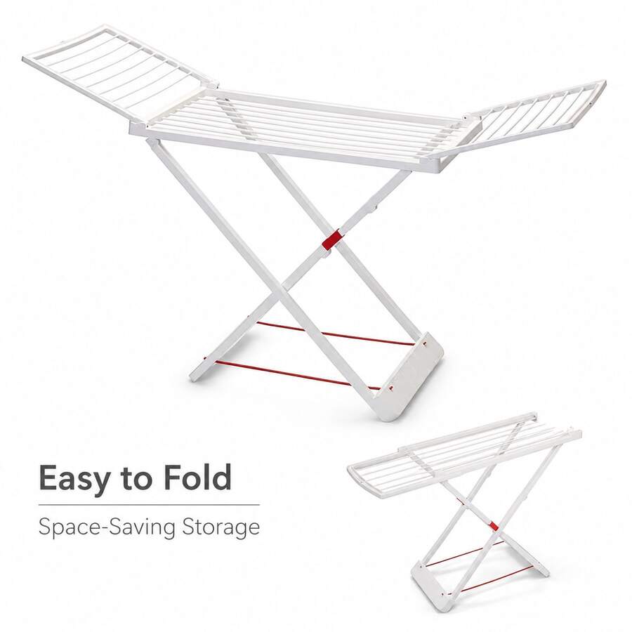 181cm Floor Laundry Drying Rack With Side Wings, Indoor Balcony Clothes Airer - Random - View 1