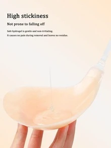 1pc Spaghetti Strap Spoon-Shaped Silicone Breast Pad With Transparent Adjustable Detachable Neck Strap, Self-Adhesive Support Padding, Lightweight Soft Camisole, Sleeveless Dress And Exposed Neckline Daily Wear, Suitable For Adjustable Neckline Invisible Push-Up Bra, Soft Inner Layer For Skin Care, Perfect For Party Dresses And Everyday Wear - Thick style - View 4