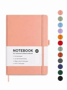 1pc A5 Hardcover Dot Grid Notebook, 192 Pages Bullet Journal, Portable Notebook With Elastic Band And Pen Loop, Suitable For Writing, Planning, Journaling, School, Office And Learning - A5 - View 15