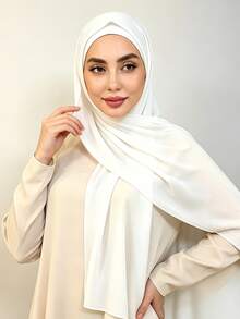 1pc Women's Solid Color Muslim Hijab Shawl - Multicolor - View 13