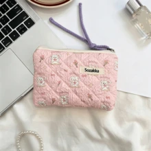 Floral Coin Purse, Portable Travel Lipstick Bag, Cosmetic Storage Bag Card Holder, Sweet Strawberry Clutch Bag - Multicolor - View 10