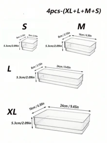 (2026 New Model)Clear Plastic Drawer Organizer Set, Transparent Plastic Modular Stackable Storage Trays For Makeup, Jewelry, Stationery, Bedroom Bathroom Office Drawer Organization, Back To School Dorm Room Essentials, Fall Home Storage - Multicolor - View 18