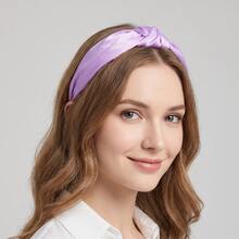 Fabric Solid Color Knitted New Hair Accessories Headband Wide Band Head Hoop Knotted Headband - Multicolor - View 1