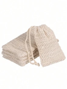 1/2/3pcs Reusable Exfoliating Soap Bags, Jute Drawstring Soap Bags, Easy To Lather And Dry, Remove Dirt And Dead Skin, Ideal Tool For Body Cleansing, Perfect For Bathroom Accessories And Home Bathroom Decor, Especially Suitable For Summer Use. - Multicolor - View 5
