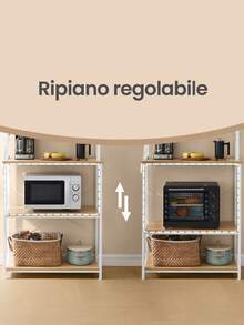 VASAGLE Baker's Racks - White and Oak - View 2