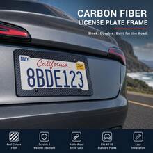 Carbon Fiber License Plate Frame – Sleek, Durable & Universal Fit For Cars, SUVs & Trucks (2 Packs With Mounting Hardware) - A - View 8