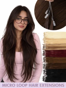 50pcs Ekstensi Rambut Manusia Mikro Ring dengan Manik-manik, Tidak Perlu Lem, Pemasangan Mudah dan Tak Terlihat, Cocok untuk Penataan Sehari-hari, Perayaan Hari Raya, Perlengkapan Sekolah, dan Pengantin - MultiWarna - View 3