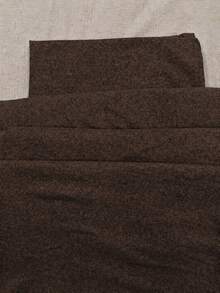 Plus Size Solid Color Minimalist Fold Waist Leggings, Casual Daily Wear Spring Fall - Coffee Brown - View 7