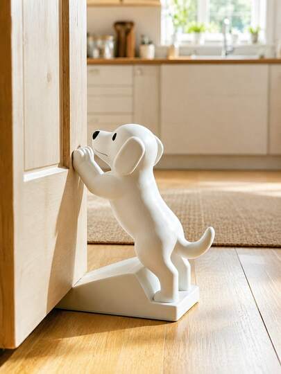 2pcs Cute Puppy Shaped Door Stopper, 3D Labrador Shaped Door Wedge, Slanted Non-Slip Stable Door Stopper Bracket, Prevents Door From Closing Automatically And Pinching Fingers, Simple White/Pink/Black Three Colors Available, Suitable For Bedroom, Entryway, Won't Damage Wooden Door And Floor, Fun Healing Home Decor, Practical Decoration For Rental And Home Use, Unique Soft Decorative Accessory, Can Be Used As Christmas, Birthday Gift, Women's Christmas Gift, Office Decor Accessory, Entry Door Decor, Bedroom Decor, Christmas Decor, Christmas Decor, Party Decor
